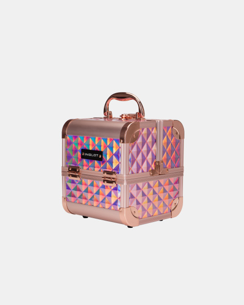 INGLOT MAKEUP CASE DIAMOND MINI HOLOGRAPHIC ROSE GOLD (MB152M BIG DIAMOND K107 9)