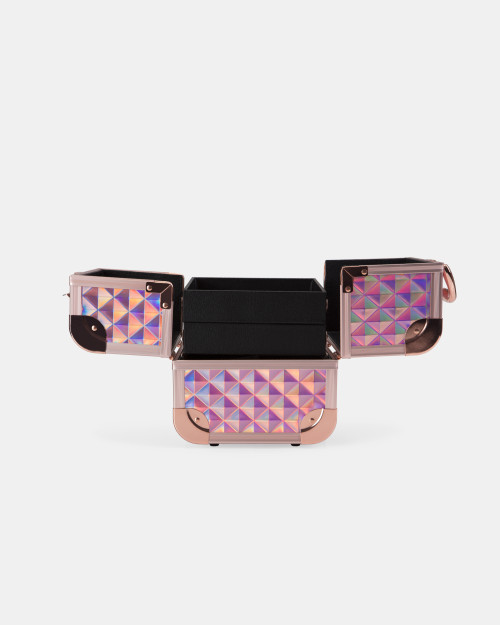 INGLOT MAKEUP CASE DIAMOND MINI HOLOGRAPHIC ROSE GOLD (MB152M BIG DIAMOND K107 9)
