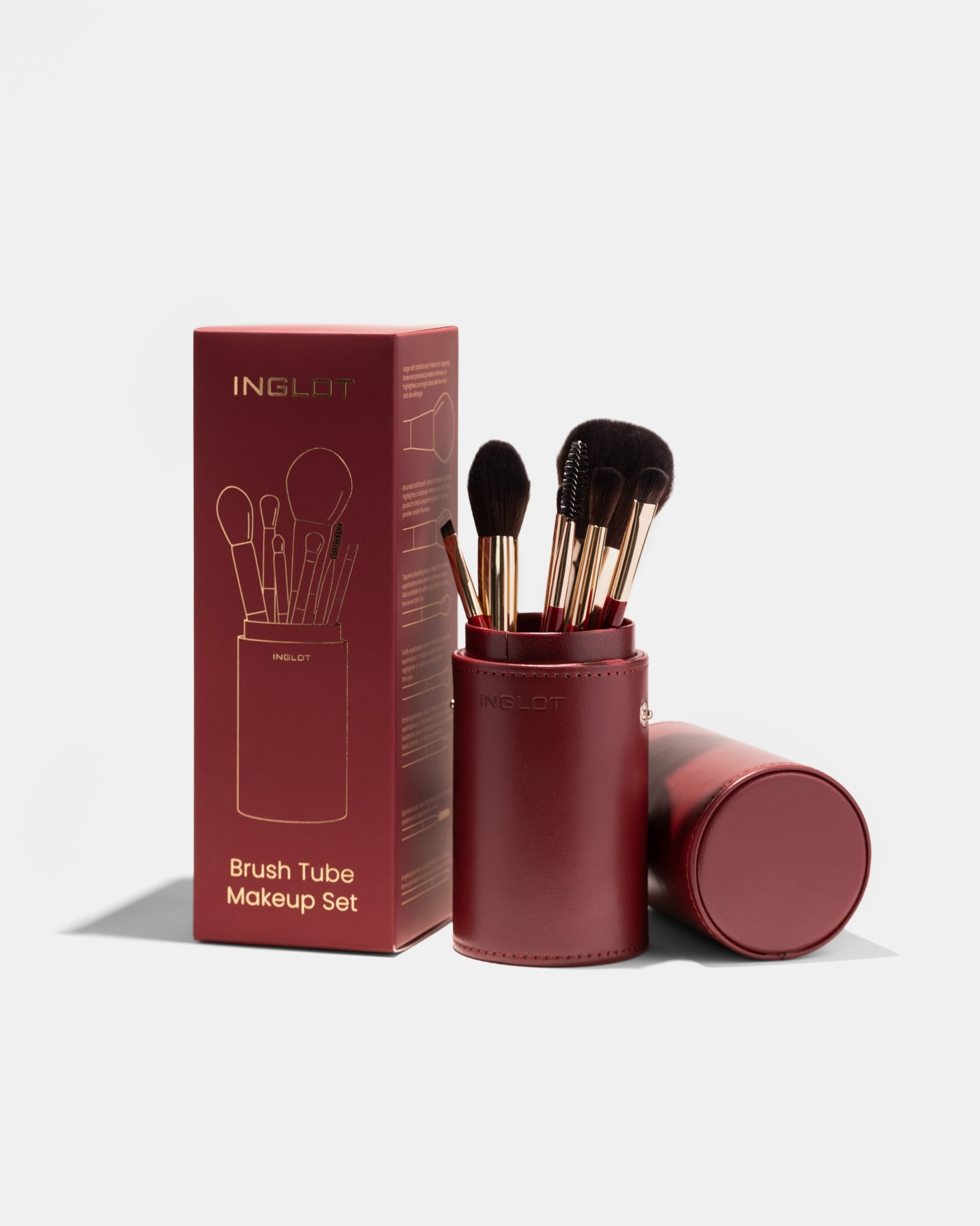 Набор кистей Brush Tube Makeup Set (Burgundy)